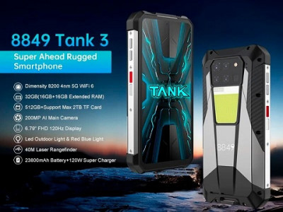 Unihertz 8849 Tank 3 — защищённый смартфон с аккумулятором на 23 800 мАч и быстрой зарядкой на 120 Вт